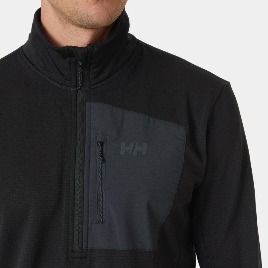 HH VERSALITE 1/2 ZIP FLEECE BLK 4